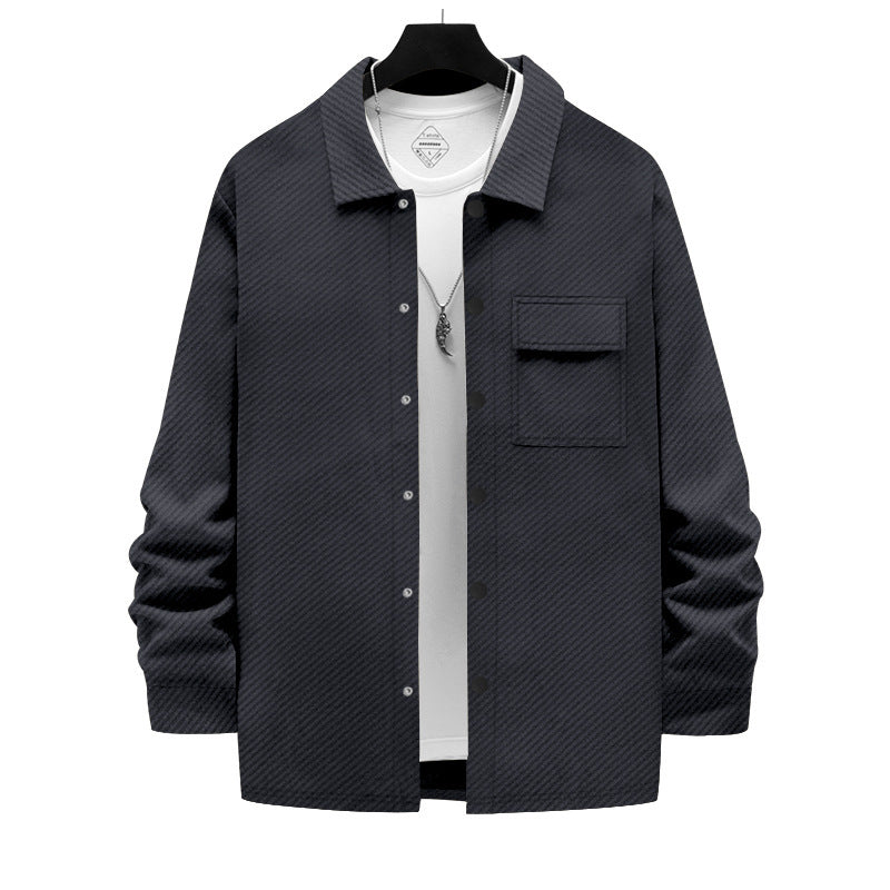 Men's casual cotton jacket with textured design and practical pockets Chic and style