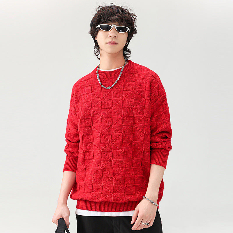 Trendy men's sweater with textured surface Lune London