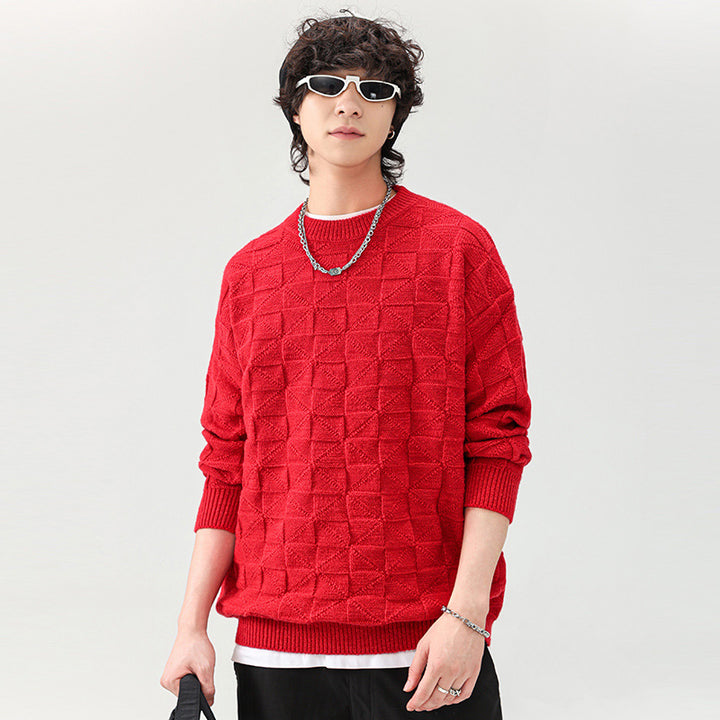 Trendy men's sweater with textured surface Lune London