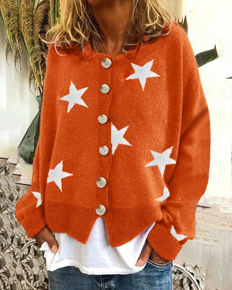 Knitted jacket for women with star pattern Lune London