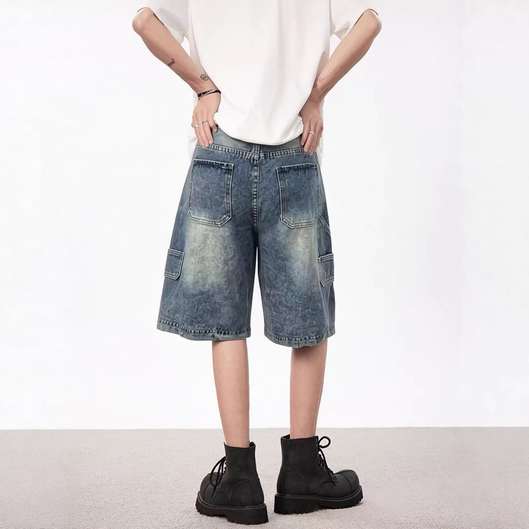 Women's casual denim shorts with high waist and wide cut Lune London
