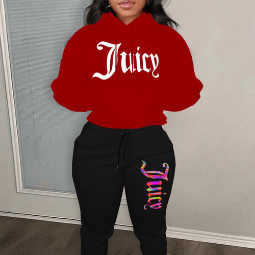 Women's sporty hoodie set and jogger pants with unique graphic print Lune London