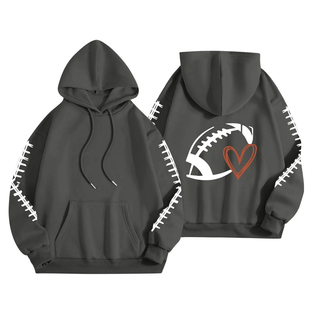 Sweat à capuche pour femmes avec motif de football créatif et coupe décontractée Chic & Stil