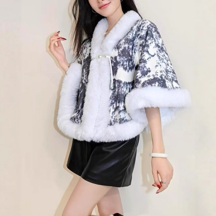 Veste élégante et confortable pour femme avec col en fourrure luxueux Chic & Stil