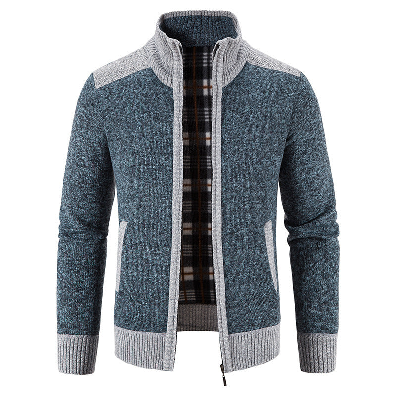 Men's knitted jacket with high collar and stylish details Lune London
