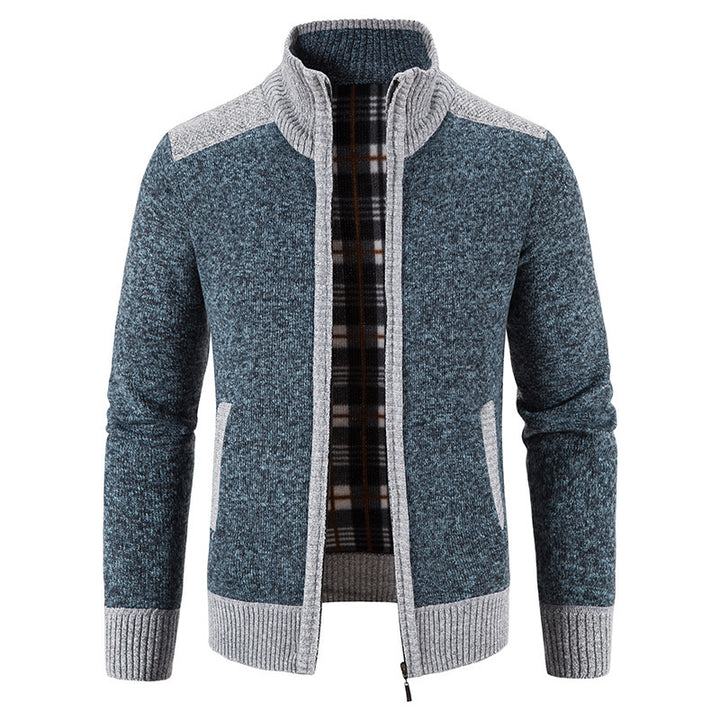 Men's knitted jacket with high collar and stylish details Lune London