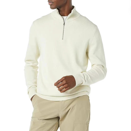 Men's sweater with half-zip and modern high collar Lune London