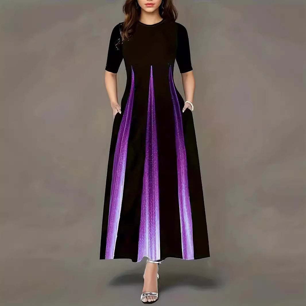 Maxi dress for women with sleek side pockets and luxurious shine Lune London
