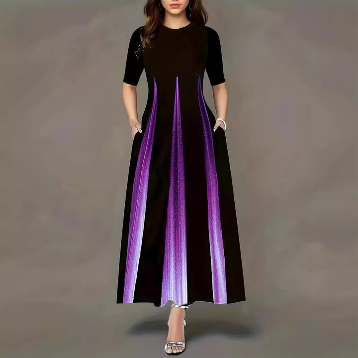 Maxi dress for women with sleek side pockets and luxurious shine Lune London