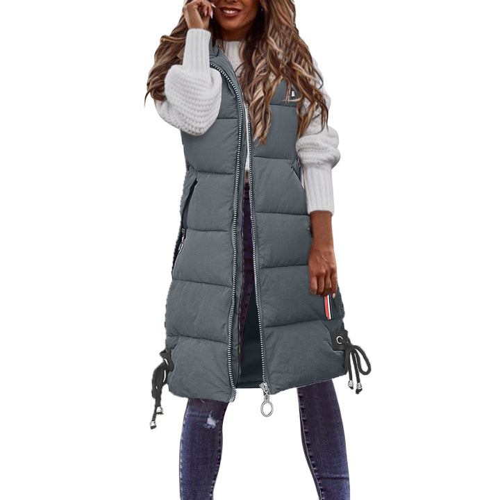 Ladies Quilted fashion vests with practical pockets and adjustable elastic drawstring Lune London
