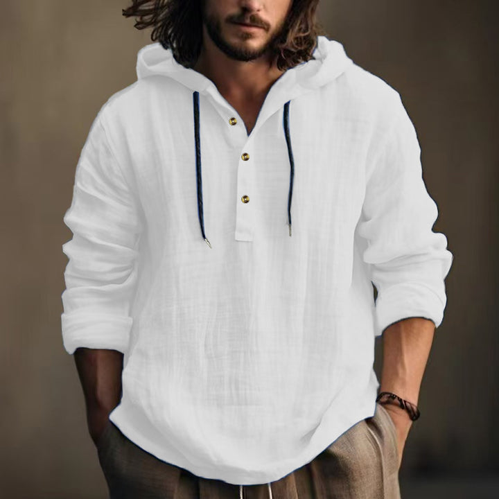 Men's casual hoodie with button placket and comfortable fit Lune London