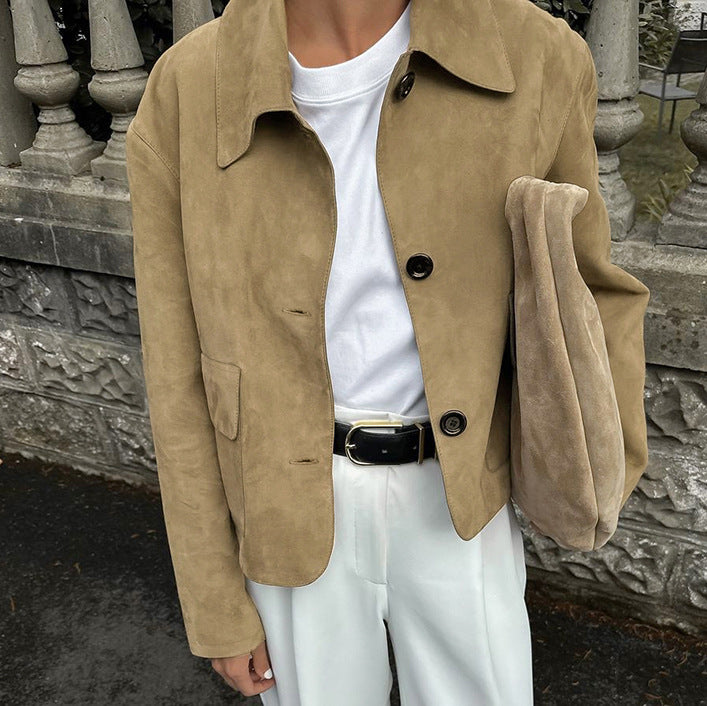 Trendy women's suede jacket with practical pockets Lune London