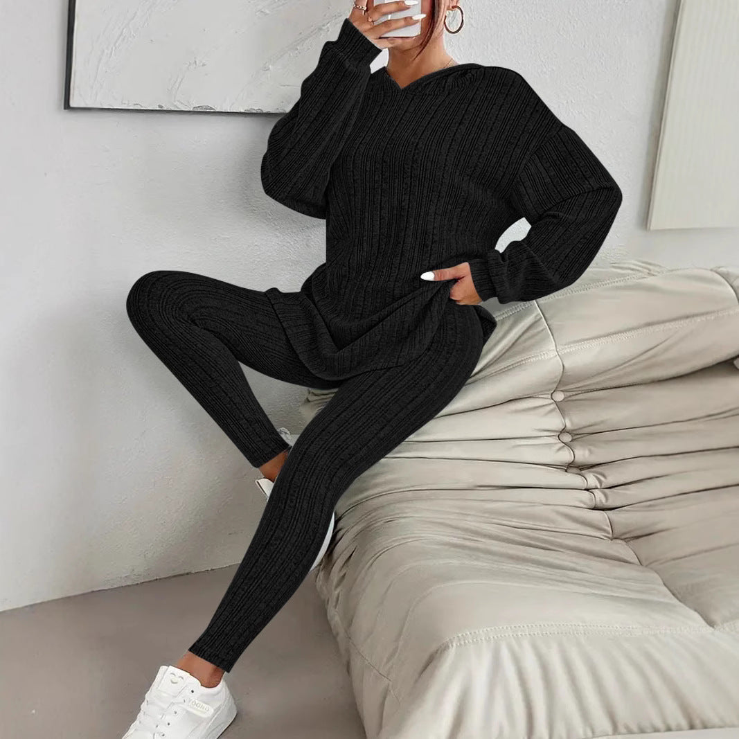 Women's legging set with textured long sleeve top and comfortable fit Lune London