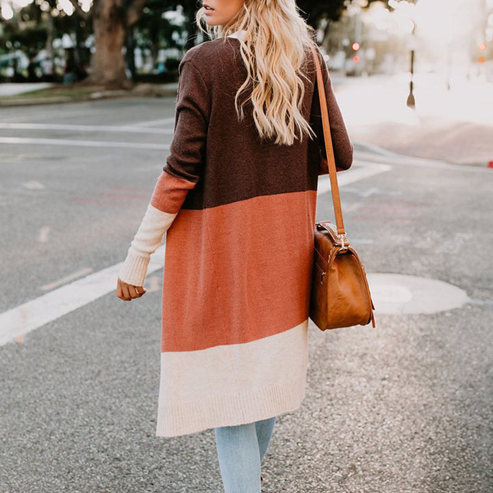Women's knit coat with colorful details Lune London
