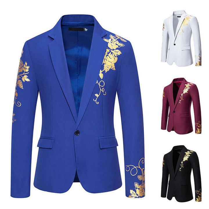 Elegant blazer for men with gold floral pattern Lune London