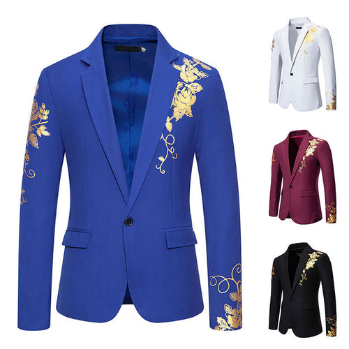 Elegant blazer for men with gold floral pattern Lune London