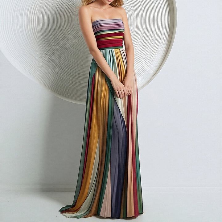 Robe maxi pour femme avec coupe fluide et dégradés de couleur sophistiqués Chic & Stil