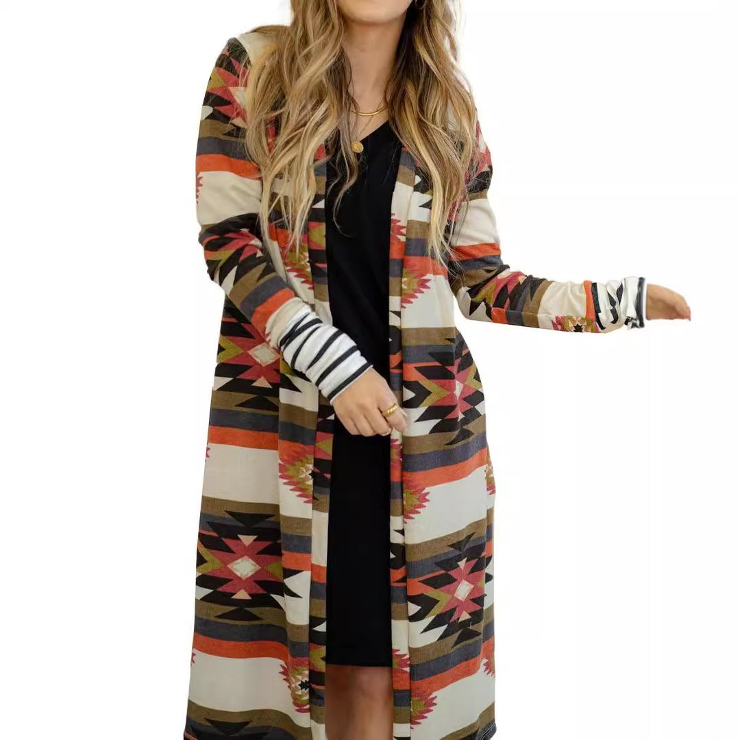 Cardigan kimono pour femmes à manches longues avec motif unique Chic & Stil