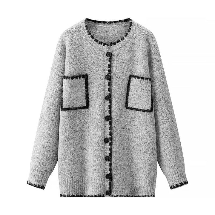 Cardigan pour femmes avec poches plaquées et détails contrastés Chic & Stil