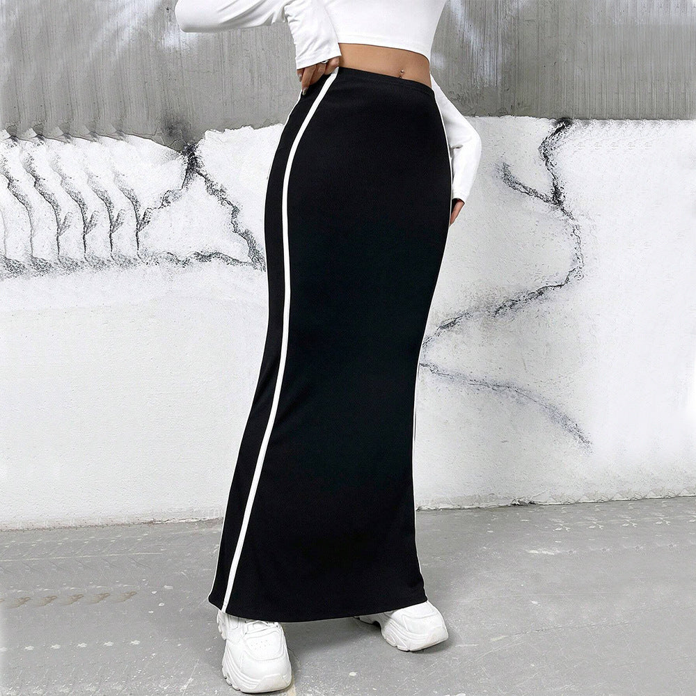 Jupe maxi pour femme avec des bandes latérales et une coupe près du corps Chic & Stil