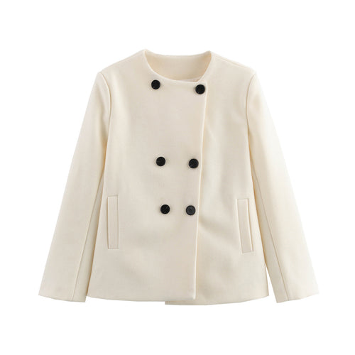 Ladies elegant winter coat with double button and pocket solution Lune London