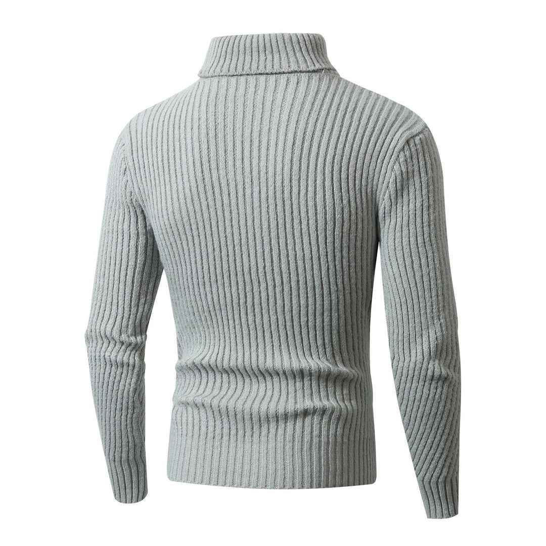 Thick knit sweater for men with high collar and decorative textured pattern Lune London