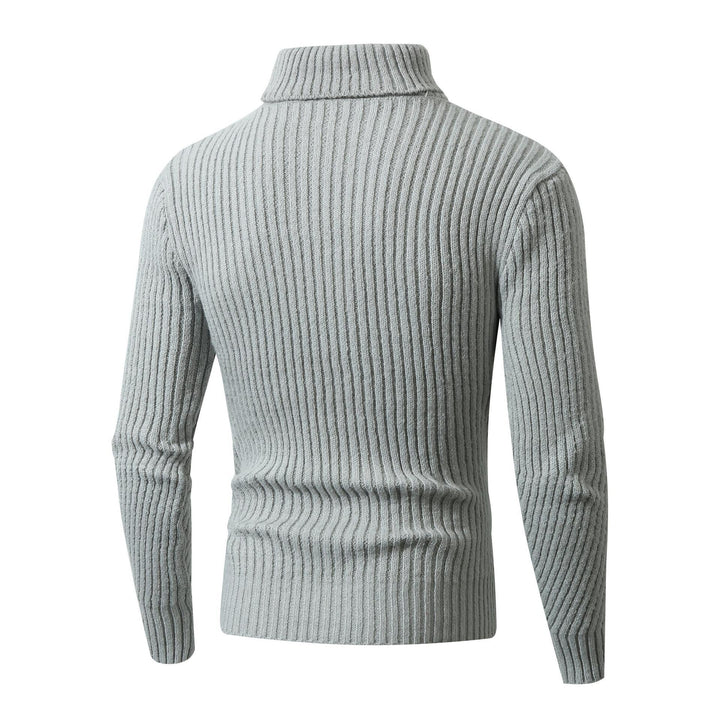 Thick knit sweater for men with high collar and decorative textured pattern Lune London