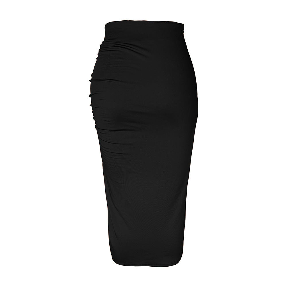 Jupe maxi pour femmes avec des détails de volants raffinés et une fente haute Chic & Stil