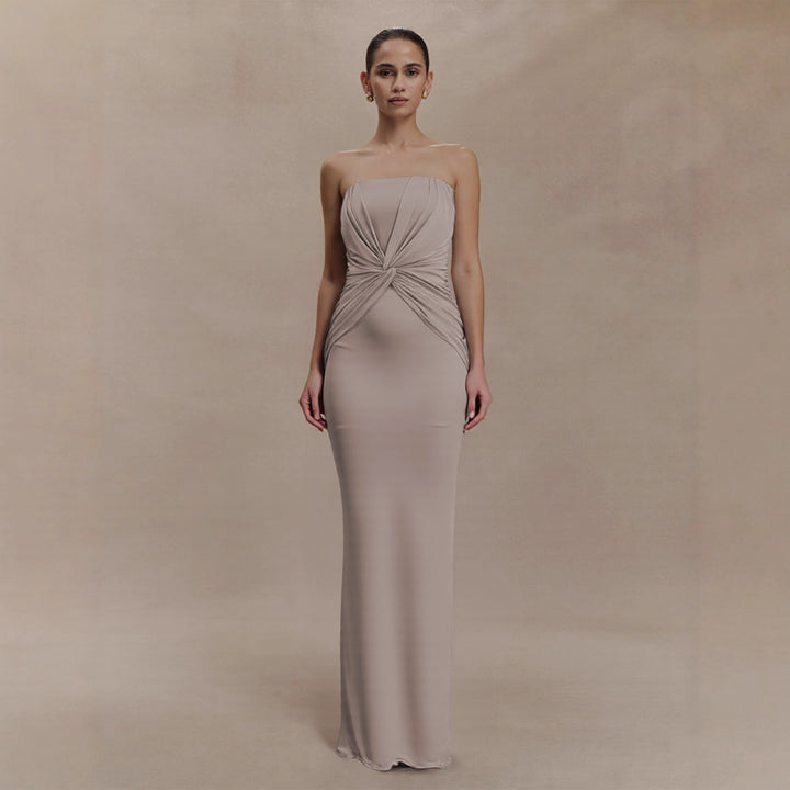 Women's Elegant Minimalist Evening Dress with Gatherings Lune London