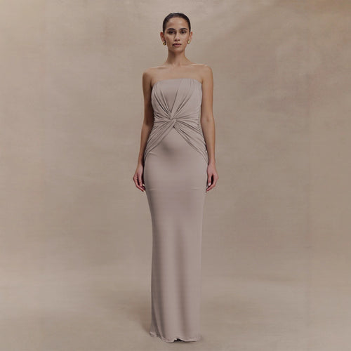 Women's Elegant Minimalist Evening Dress with Gatherings Lune London