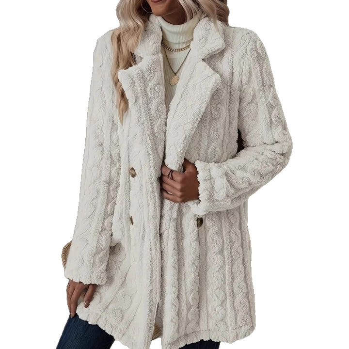 Ladies Elegant Knit Coat with Double Sewn Buttons Lune London