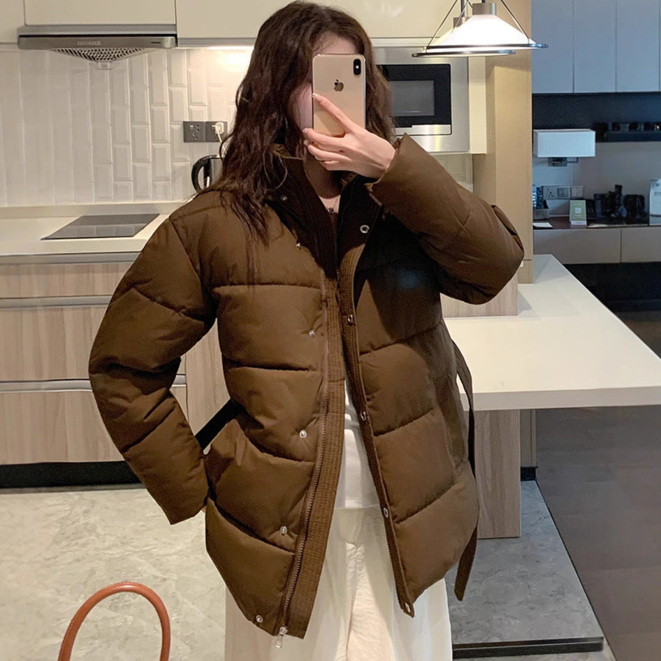 Ladies classic down jacket with high collar and practical pockets Lune London