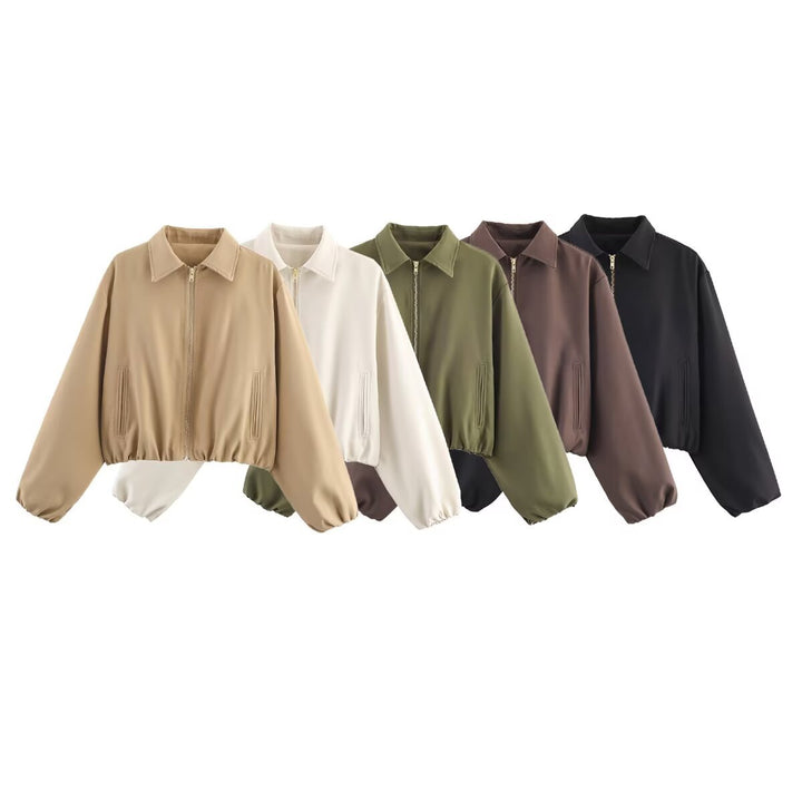 Casual short jacket for women with classic zip Lune London
