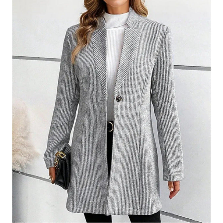 Elegant and slim ladies' jacket with a fine striped pattern Lune London