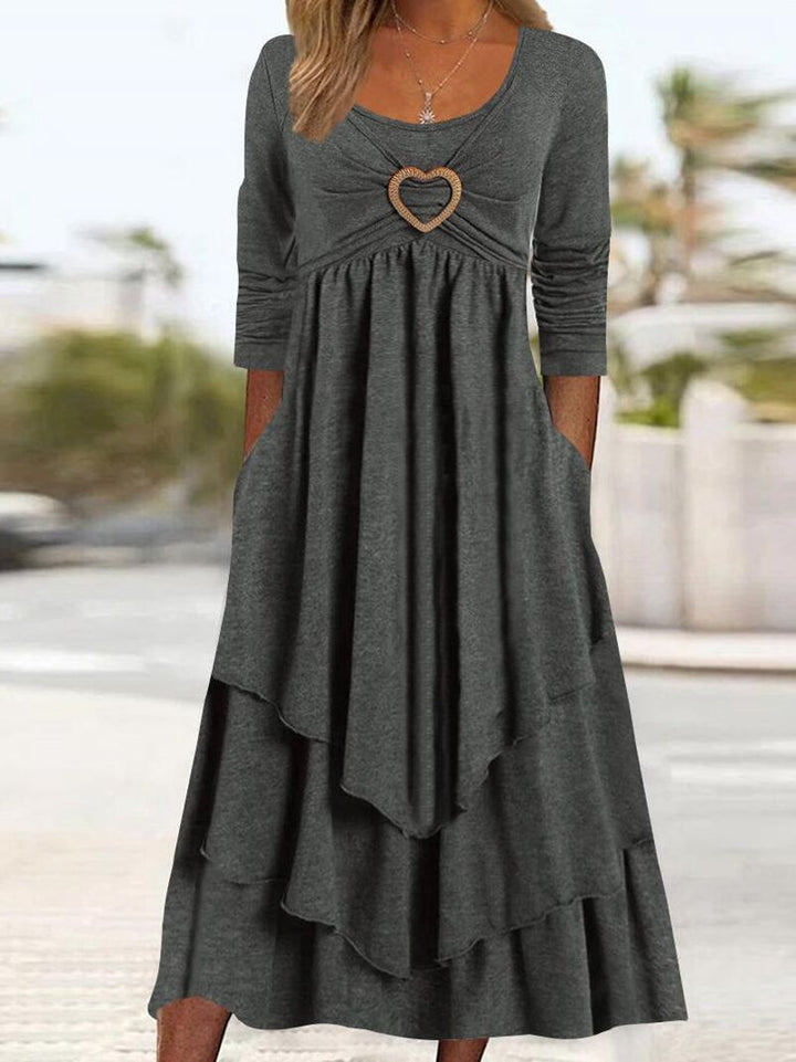 Casual layer dress for women with heart-shaped detail and pockets Lune London