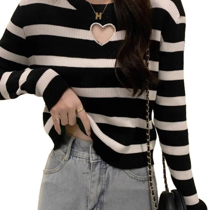 Pull femme facile d'entretien avec col en forme de cœur Chic & Stil