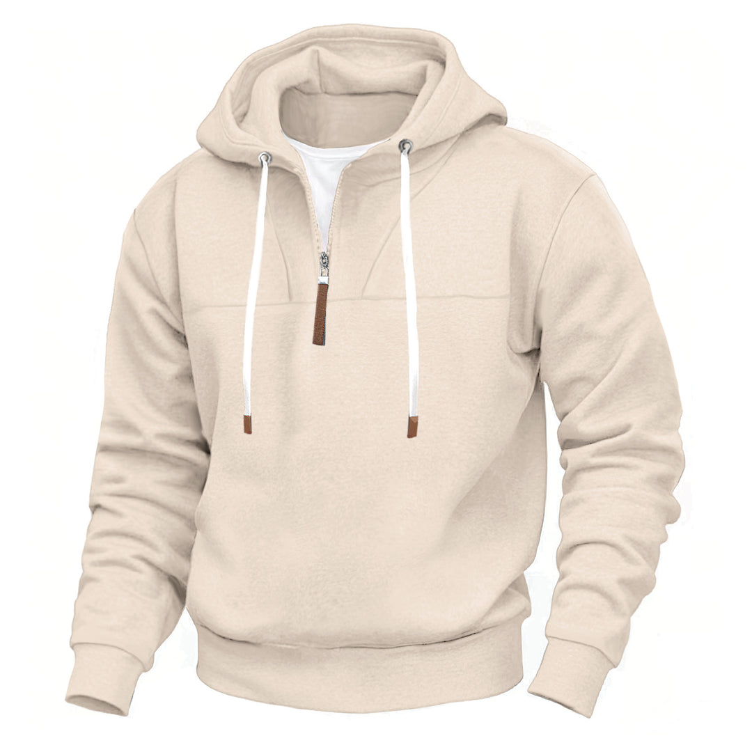 Sporty hoodie for men with half-zip and robust contrasting details Lune London