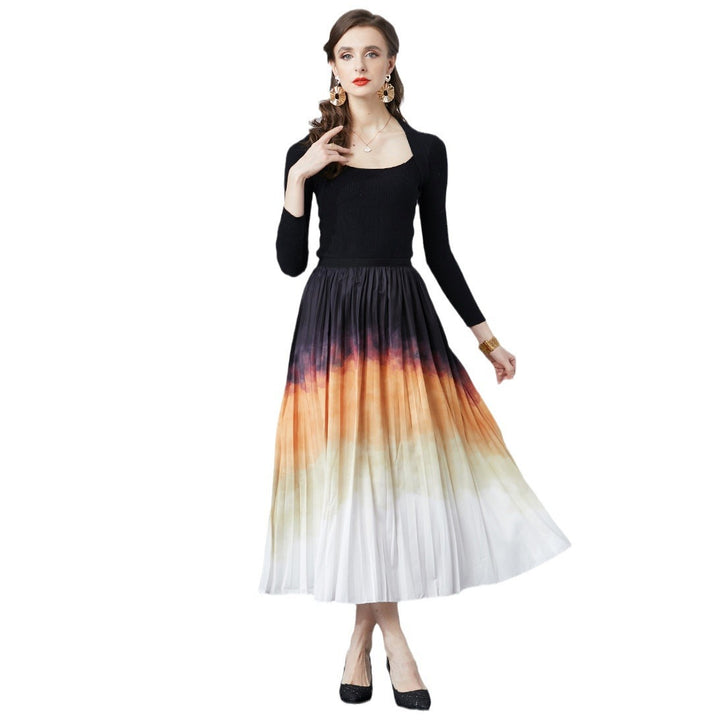 Elegant pleated maxi skirt Lune London for women