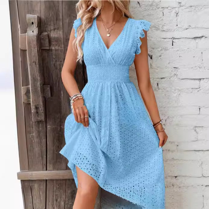 Women’s summer dress with elegant lace sleeves Lune London