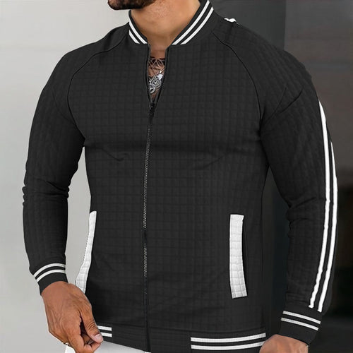 Veste matelassée sportive pour hommes avec un design structuré et des poches zippées latérales Lune London
