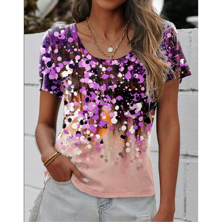Ladies short sleeve T-shirt with artistic pattern Lune London