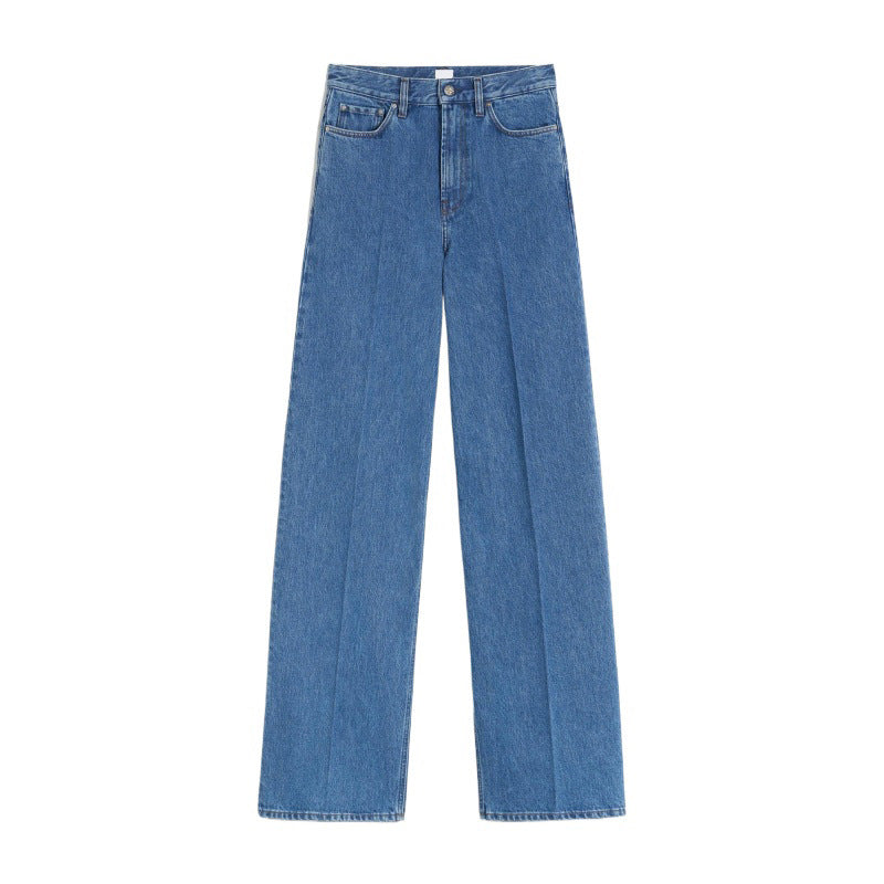 High-waisted loose jeans for women in vintage style with pleats Lune London