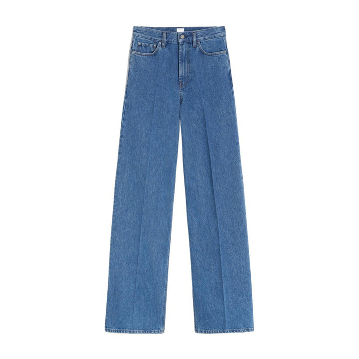High-waisted loose jeans for women in vintage style with pleats Lune London