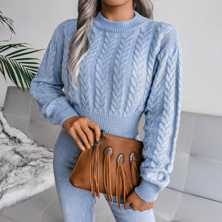 Chunky knit sweater for women with a textured pattern and a fitted cut Lune London