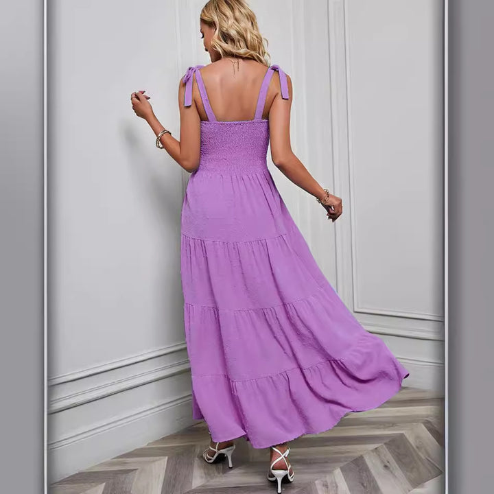 Maxi Dress for Women with Ruffled Straps and Flared Hem Chic & Stil