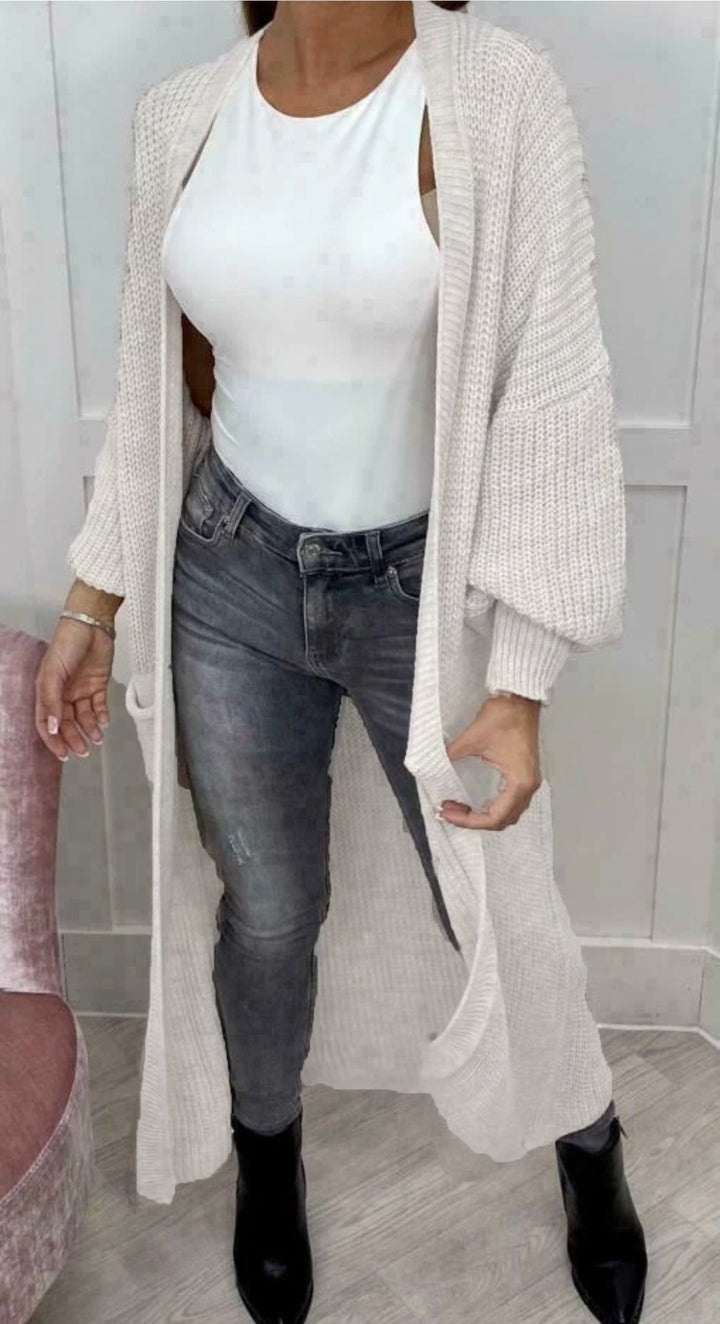 Knitted coat for women with voluminous sleeves Lune London