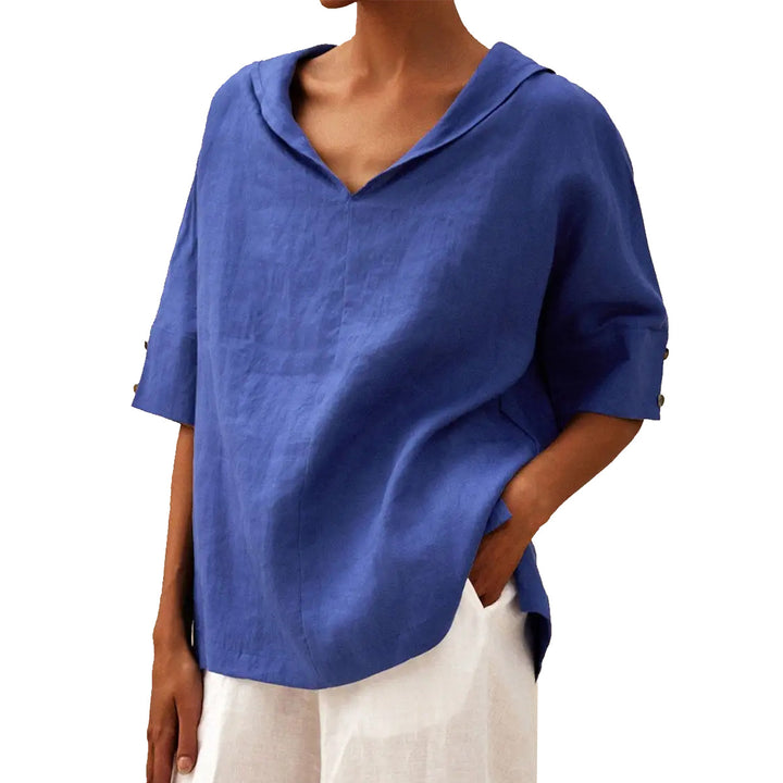 Woman Casual Shirt with Floral Pattern and Modern Collar Lune London
