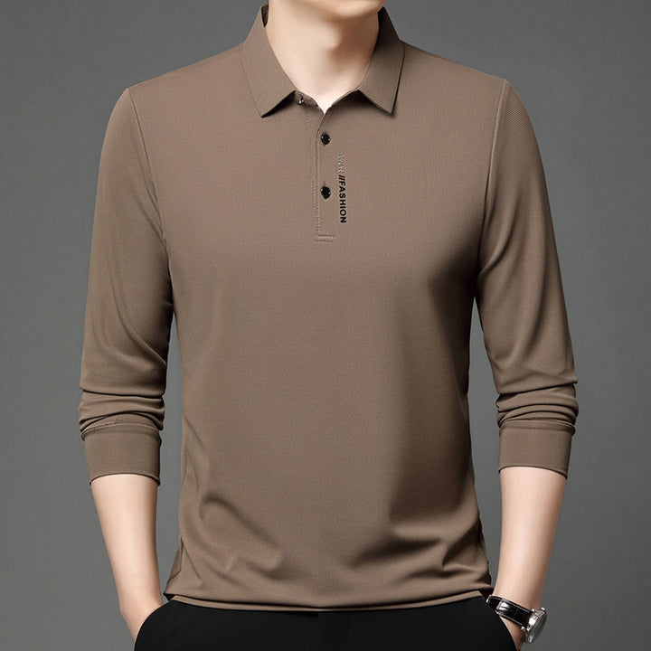 Men's long sleeve polo in breathable functional fabric Lune London