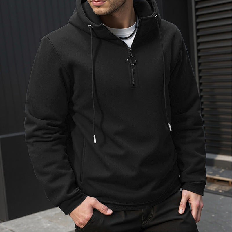 Men's hooded sweatshirt with functional zipper Lune London