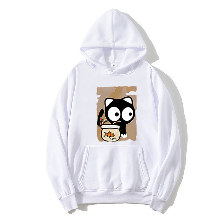 Women's hooded sweatshirt with cute cat design Chic & Stil
